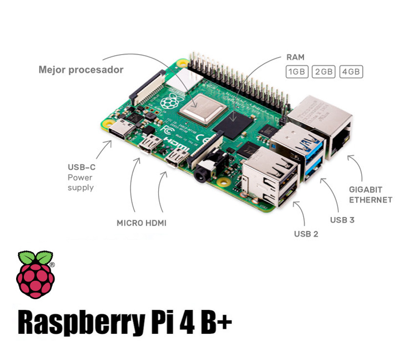 Raspberry Pi 4 B+ Placa Raspberry Pi